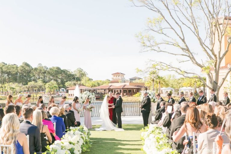 champagne and gold wedding ceremony