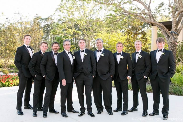 champagne and gold wedding groomsmen