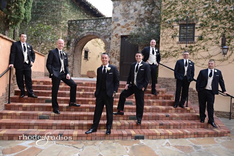 classic white wedding groomsmen