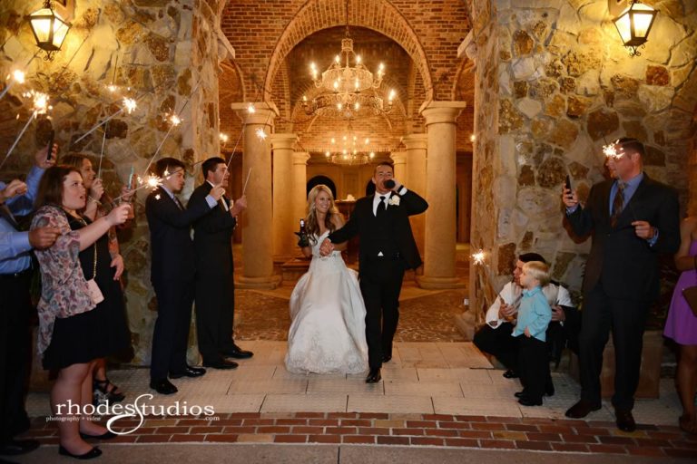 classic white wedding sparkler exit