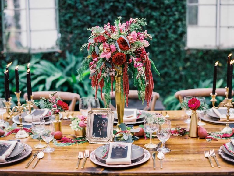 dark winter style shoot farm table decor