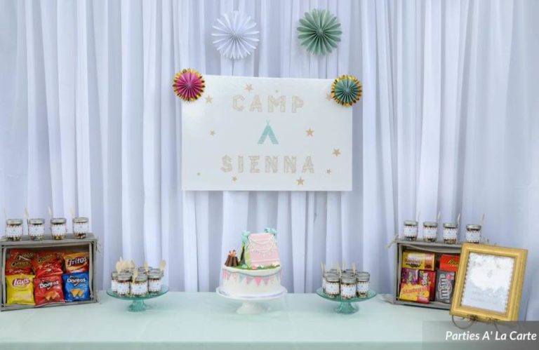 glamping soiree camping cake