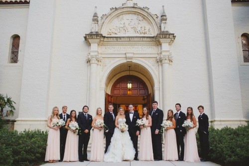 ivory, blush and gold wedding bridal party