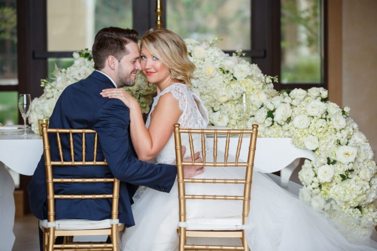 modern elegance styled shoot gold chiaviar chairs