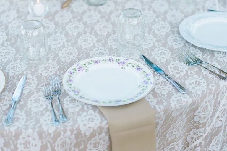 private residence wedding mixed matched china setting