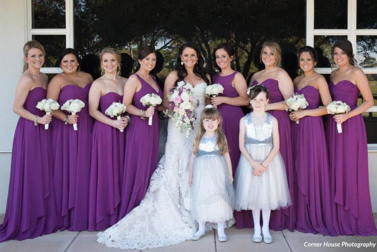 silver and purple wedding bridesmaids