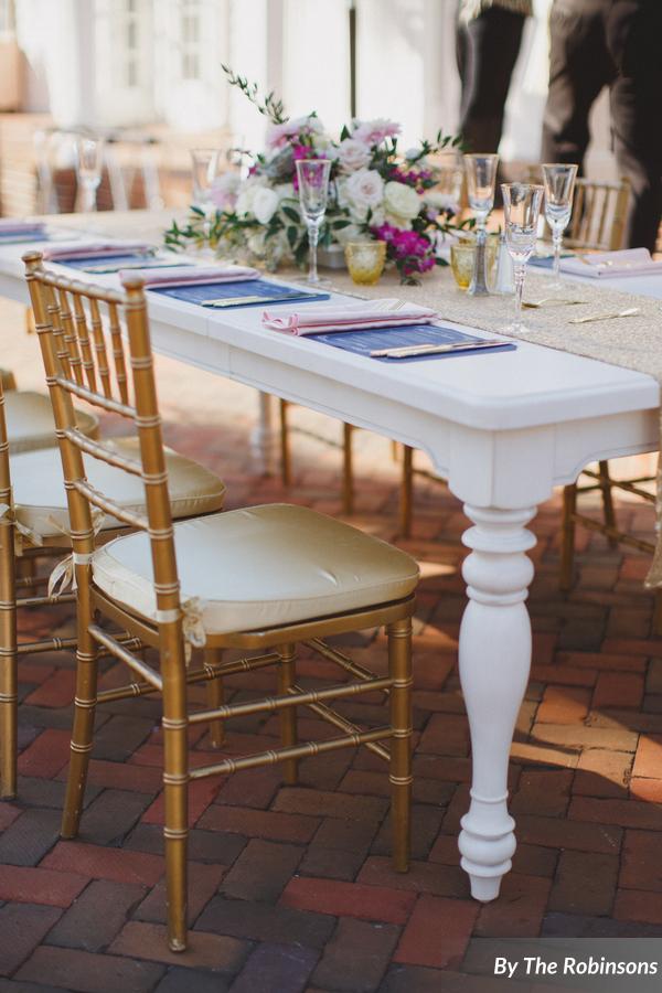 southern elegance wedding chiavari chairs table setting