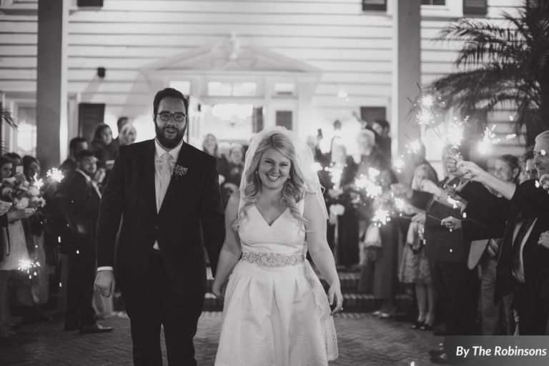 southern elegance wedding sparkler exit