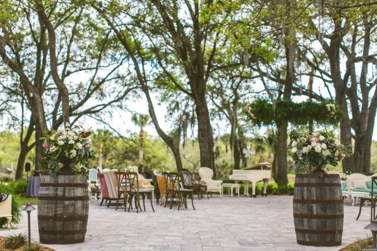 southern wedding whiskey barrels