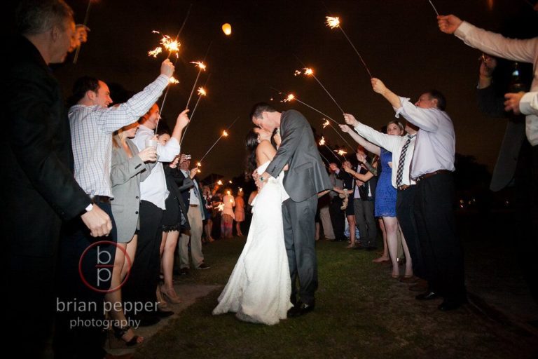 trinity lutheran downtown weddings sparkler exit