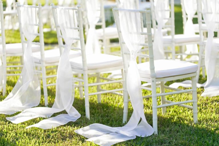 tropical wedding ceremony chair decor