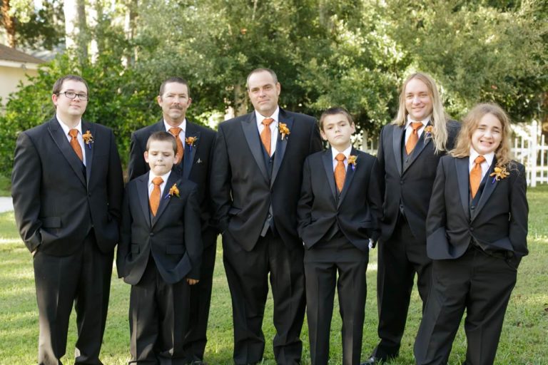 tropical wedding groomsmen