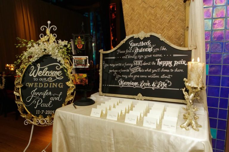 tropical wedding signage