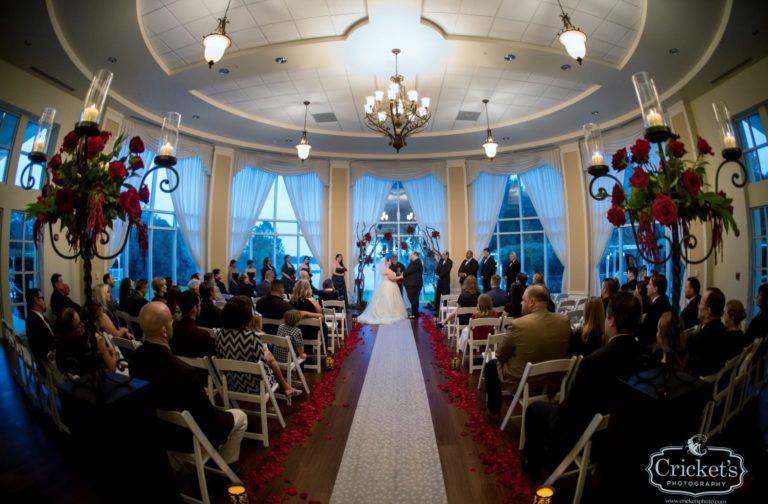 winter wedding bride and groom ceremony