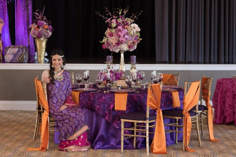 Indian wedding purple and orange