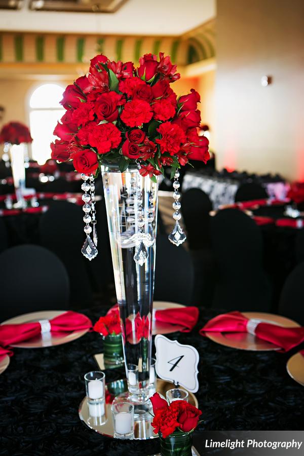 Red and Black Wedding Centerpieces