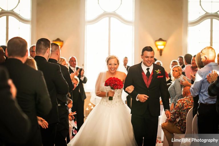 vivacious red and black mordern wedding ceremony exit