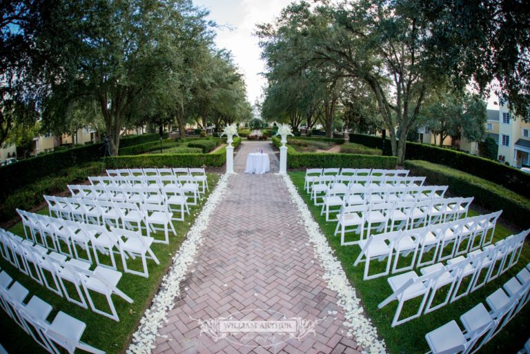 casey and tommy's purple and silver wedding, white resin folding chairs