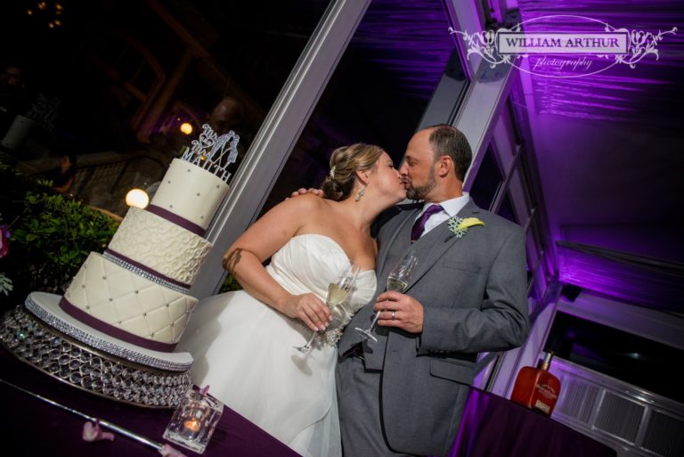 casey and tommy's purple and silver wedding, bride and groom