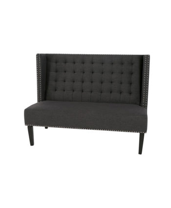 Gray High Back Settee - A Chair Affair