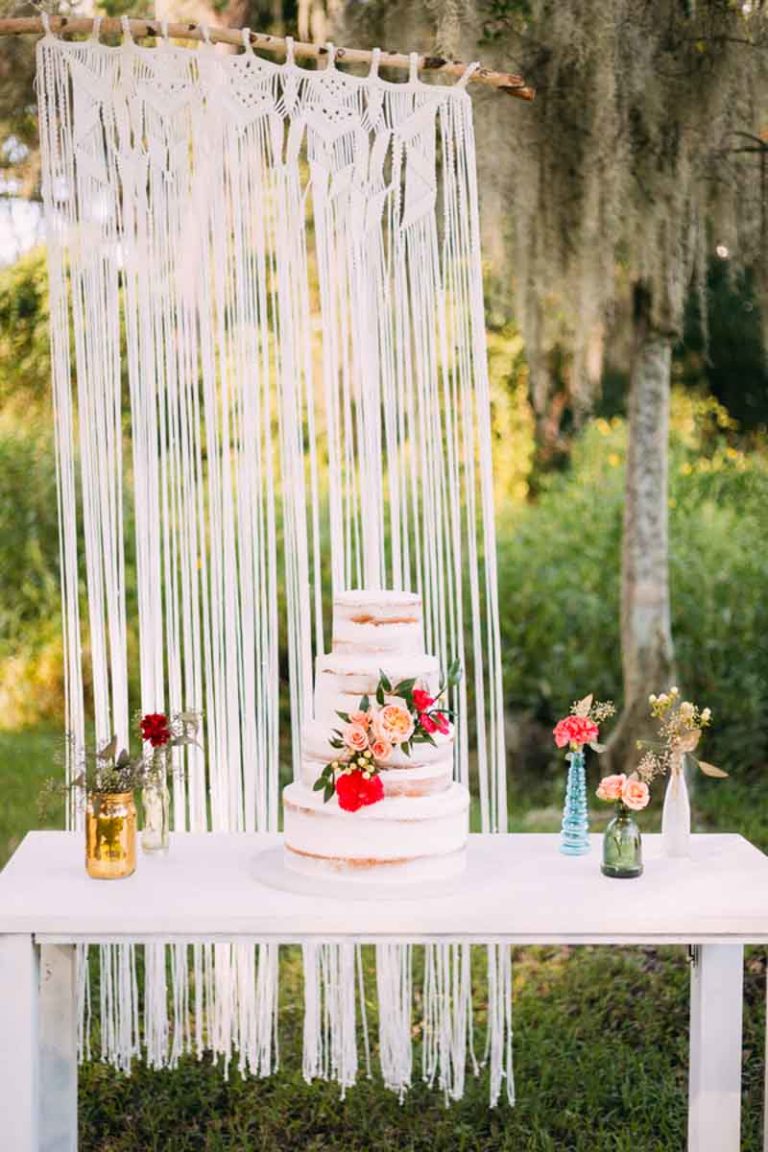 Bohemian Wedding Cake Table