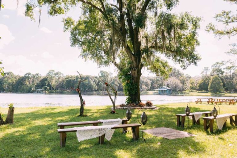 Bohemian Wedding Ceremony Benches