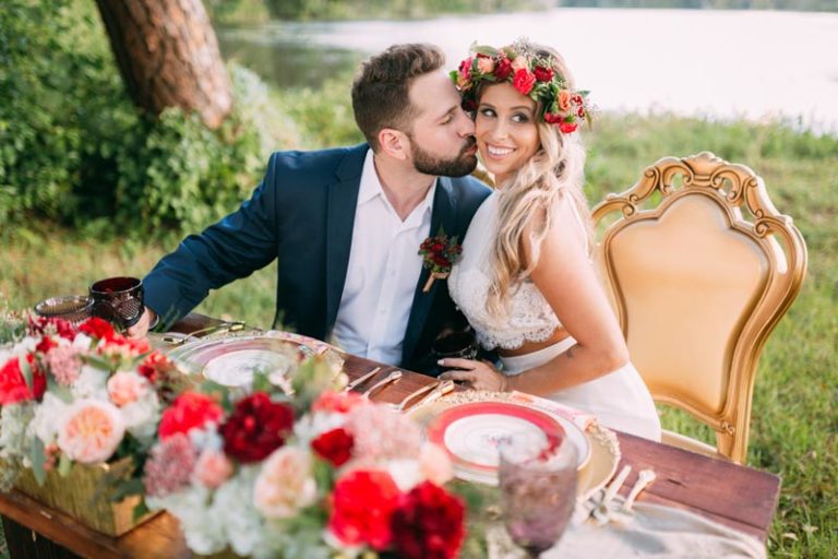 Bohemian Wedding Couple