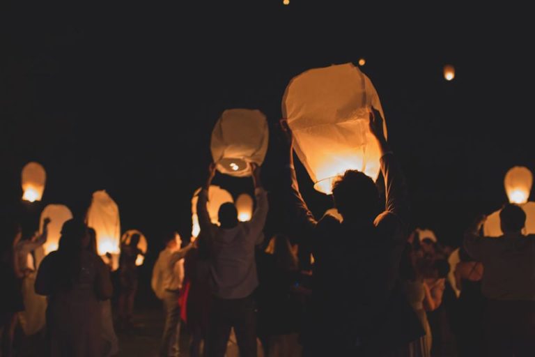 Outdoor Desert Wedding Chinese Lantern