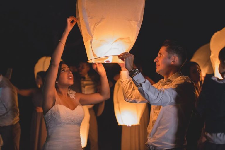 Outdoor Desert Wedding Chinese Lanterns