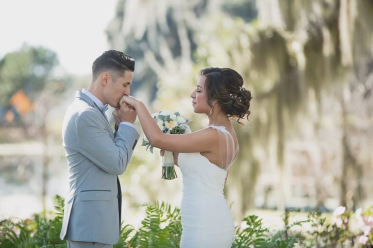 Outdoor Desert Wedding Couple