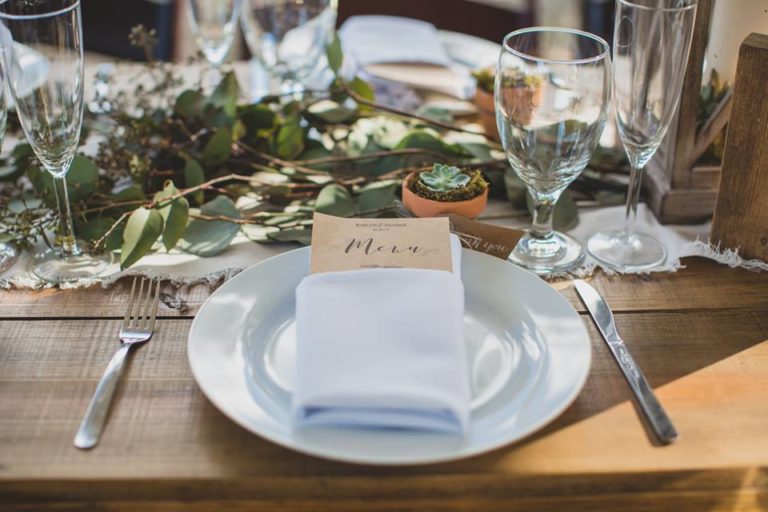 Outdoor Desert Wedding Reception Place Setting