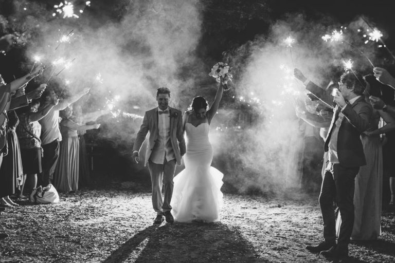 Outdoor Desert Wedding Sparklers