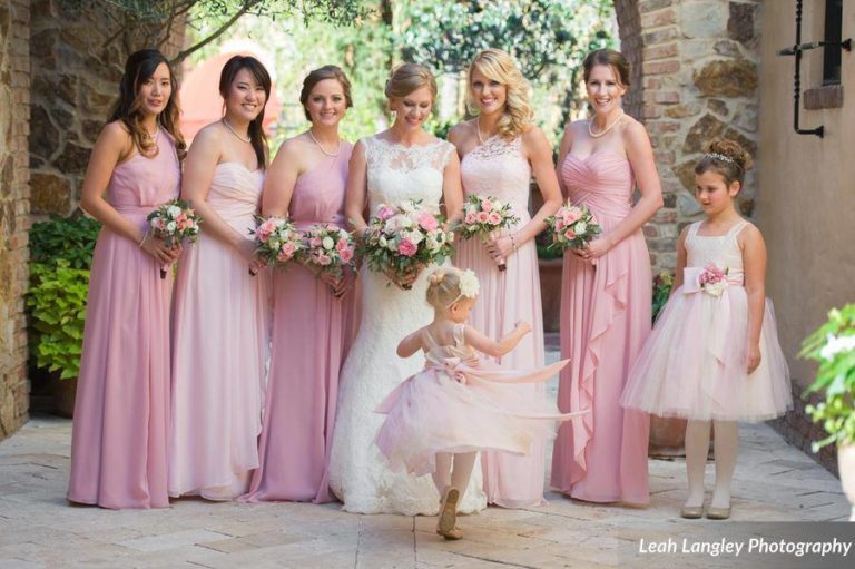 Pink Bella Collina Wedding Bridal Party