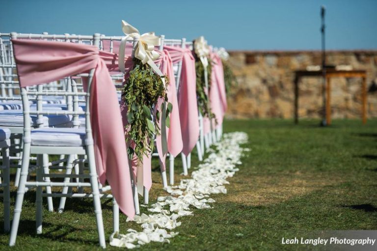 Pink Bella Collina Wedding Ceremony Chiavari