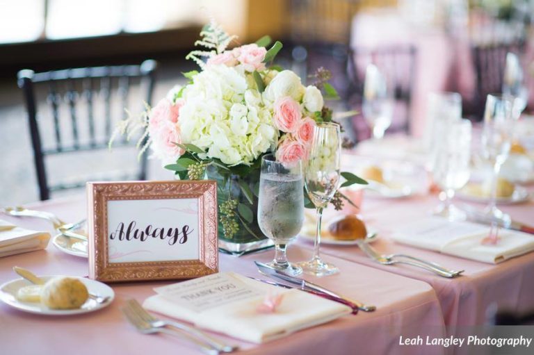 Pink Bella Collina Wedding Reception Setting