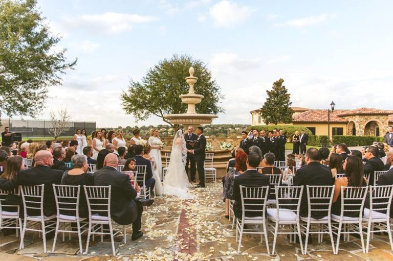 White Bella Collina Wedding Ceremony