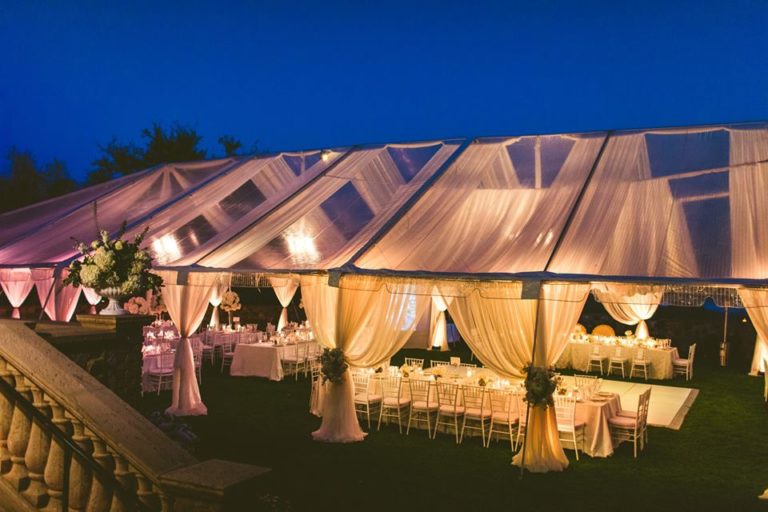 White Bella Collina Wedding Reception Tent