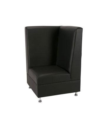 Black Mod High Back Corner Chair - A Chair Affair Rentals