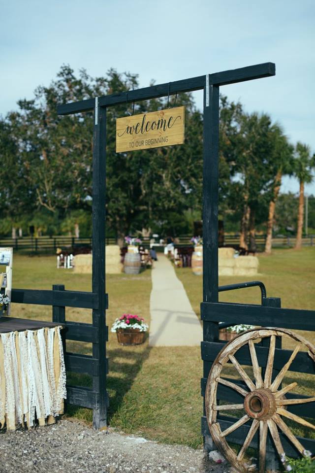 Country Wedding ceremony entrance