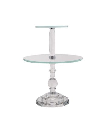 Crystal Double Dessert Stand - A Chair Affair Rentals