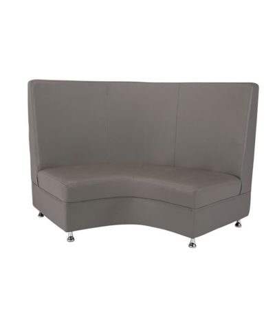 Gray Mod Highback Curved Love Seat