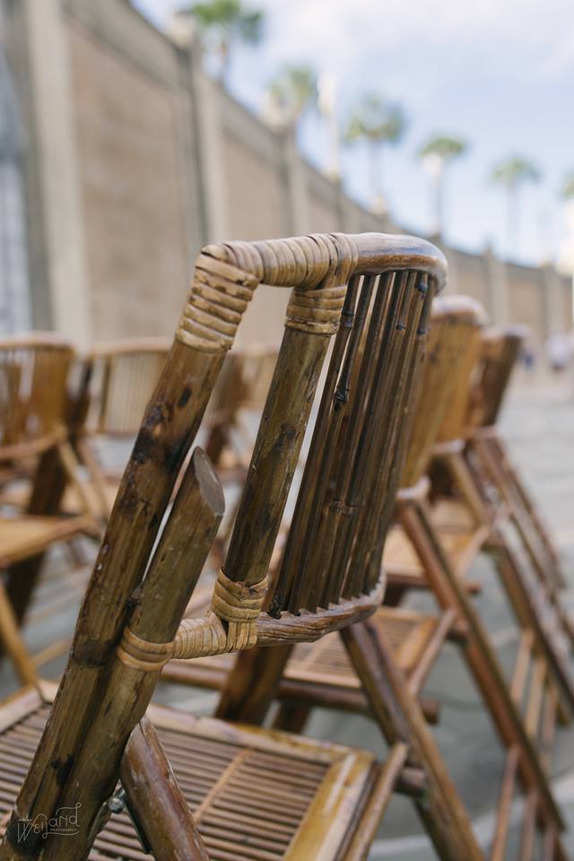 Lake Mirror Wedding bamboo chairs