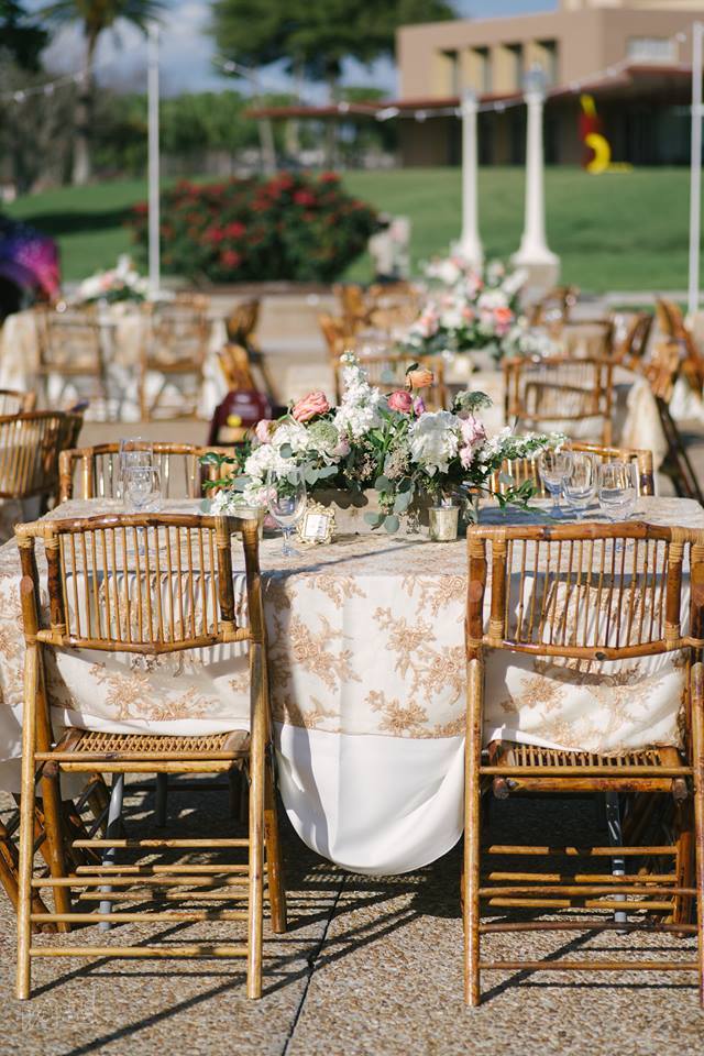 Lake Mirror Wedding bamboo folding chairs