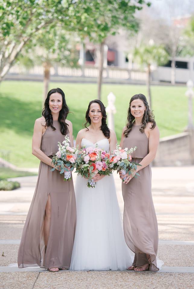 Lake Mirror Wedding bridal party