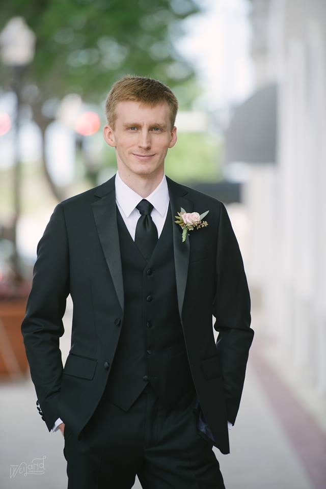 Lake Mirror Wedding groom