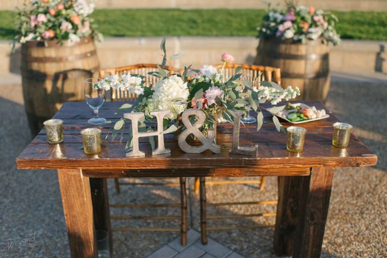 Lake Mirror Wedding mahogany table