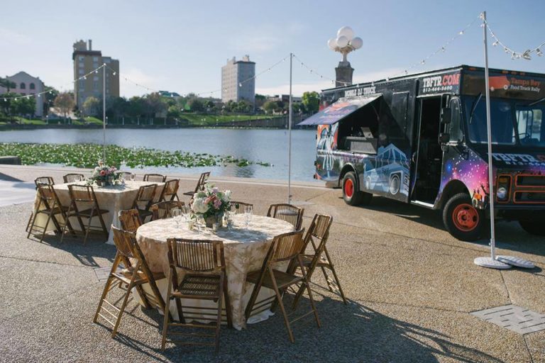 Lake Mirror Wedding reception food truck