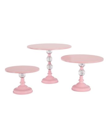 Pink Cake Plates - A Chair Affair Rentals