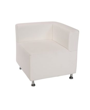 White Low Back Mod Furniture Collection Corner Chair