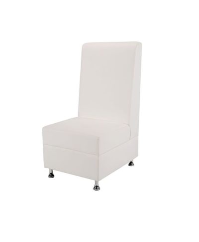 White Mod High Back Armless Chair – A Chair Affair Rentals
